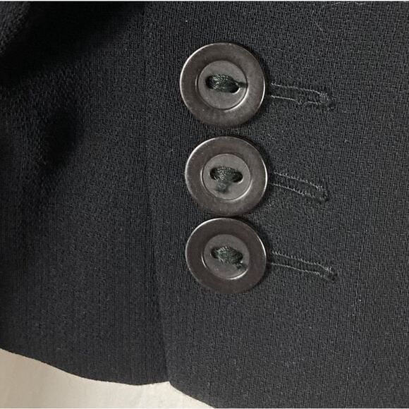 NWOT Vintage MAXMARA Coat Jacket 8 Black Wool Tie Long Sleeve Button Slit Pocket - Picture 6 of 12